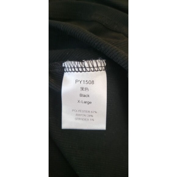 Crewneck Layer Ruffle Shoulder Ribbed Long Sleeve Top Sz XL - Picture 5 of 8